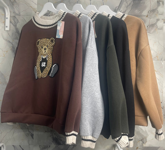 Sudadera combinada oso