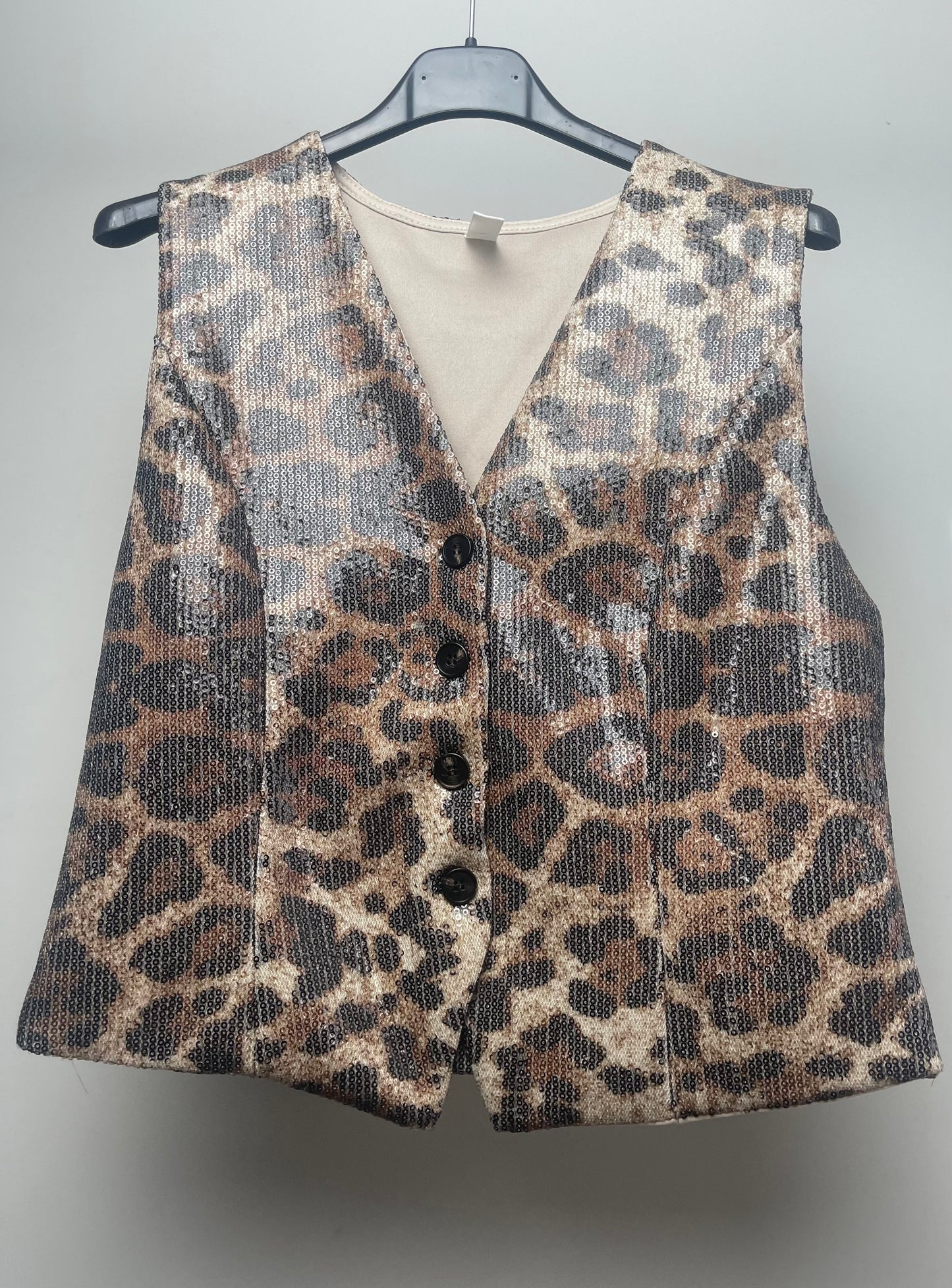 Chaleco lentejuelas leopardo